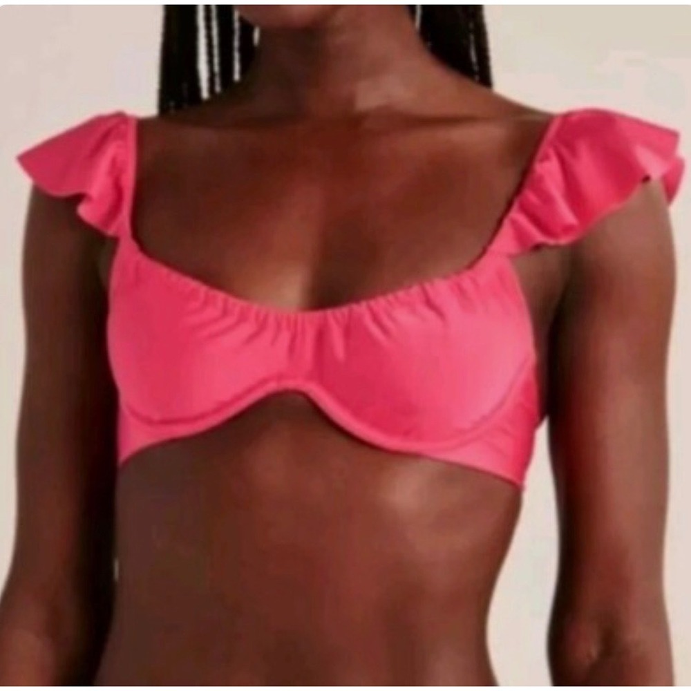 Abercrombie & Fitch Hot Pink Ruffle Underwire Bikini Set Size Medium